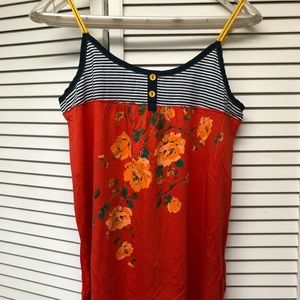 Orange floral tank top. New with tags.